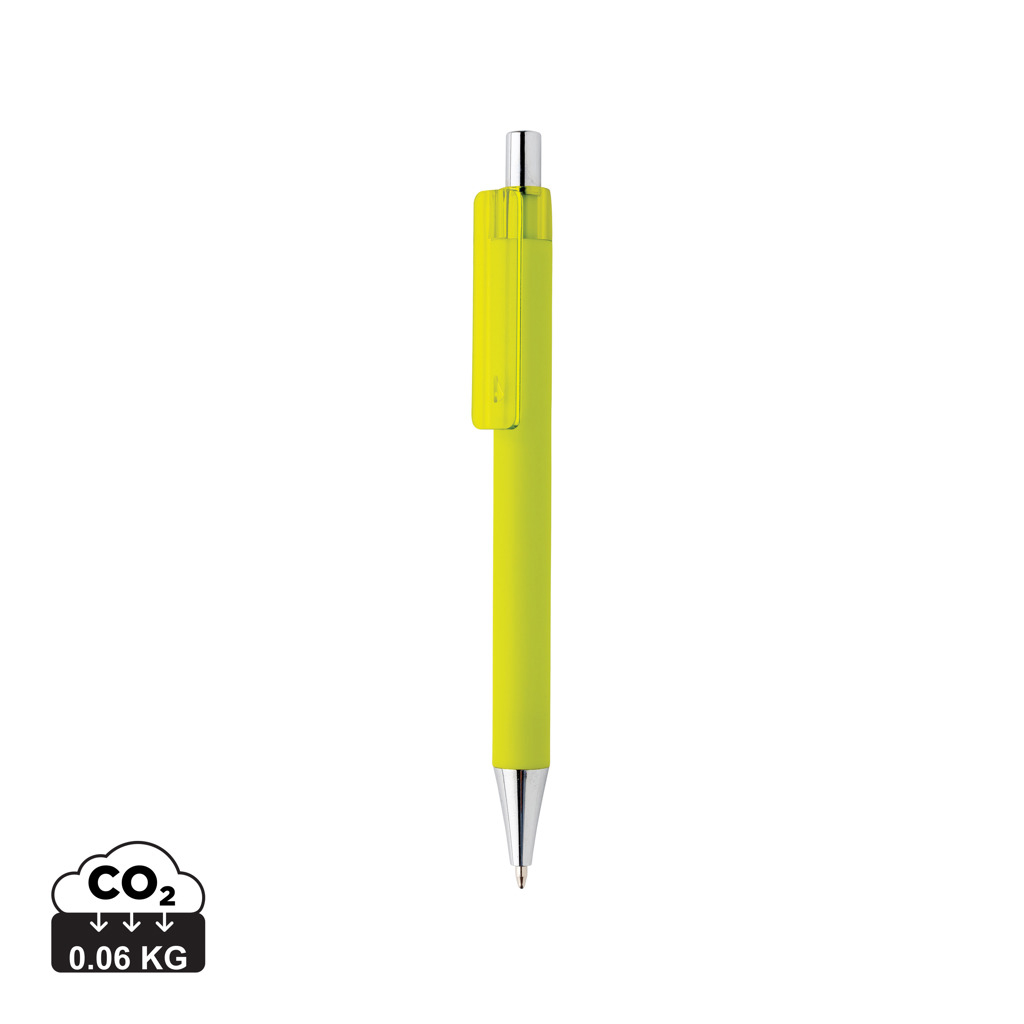 Stylo publicitaire finition gomme X8 Vert citron